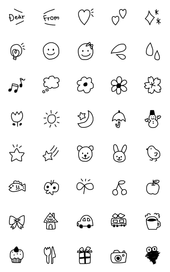 [LINE絵文字]おてがみ絵文字の画像一覧