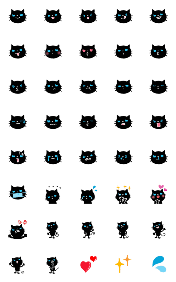 [LINE絵文字]BLACK CAT ①の画像一覧