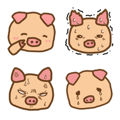 手書き ぶーぶーちゃん 喜怒哀楽の絵文字メイン画像