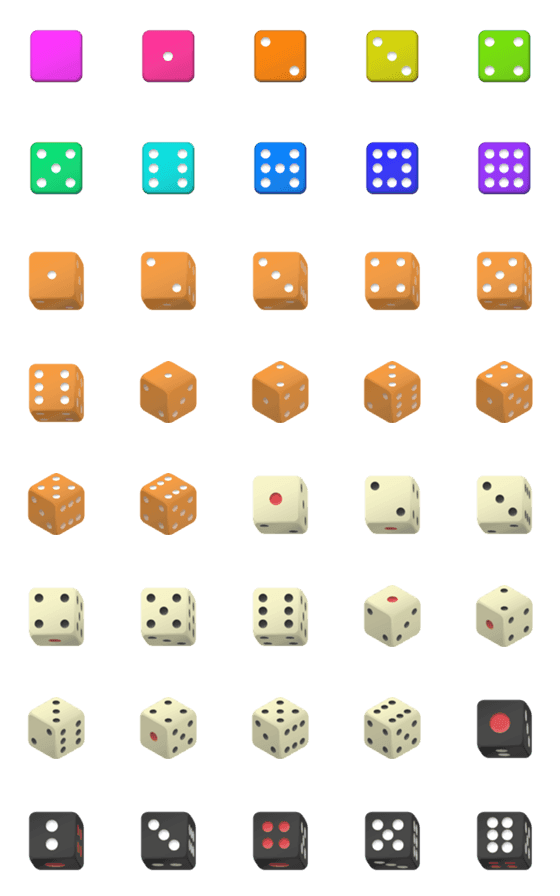 [LINE絵文字]6面ダイス絵文字の画像一覧