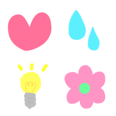 シンプルでかわいいパステル絵文字の絵文字メイン画像