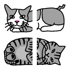 [LINE絵文字] 2 for 1 catの画像