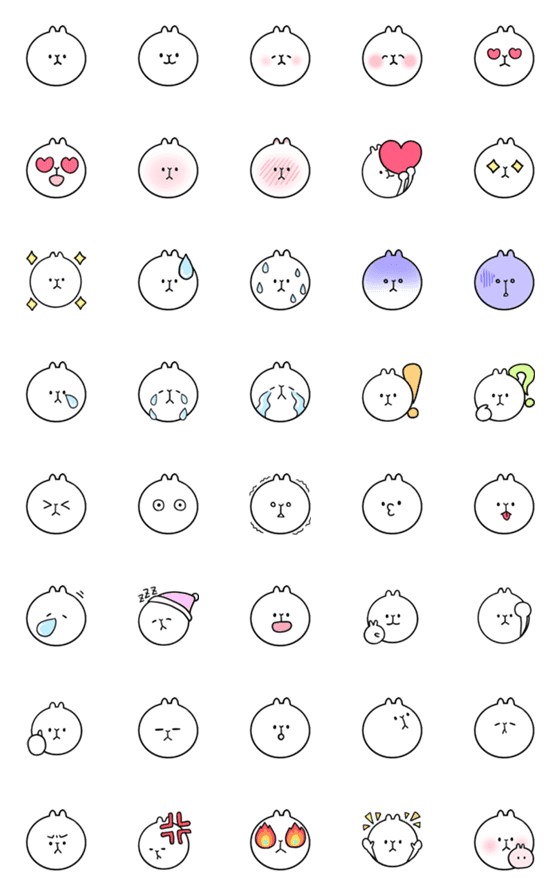 [LINE絵文字]しろくてまるいうさぎさんの画像一覧