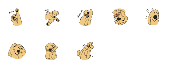 [LINE絵文字]Golden Retrieverの画像一覧