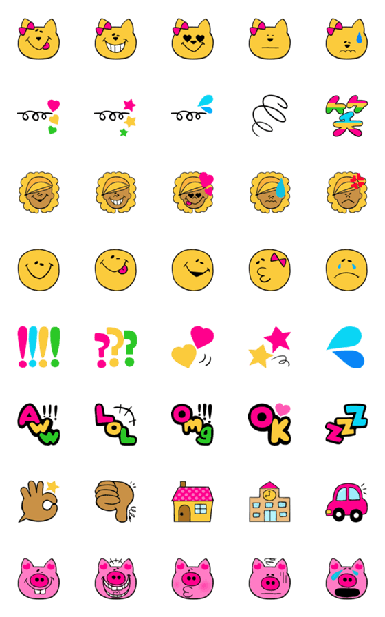 [LINE絵文字]chisqo colorful Emojiの画像一覧