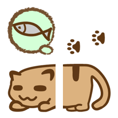 [LINE絵文字] ぐうたらねこのデコ文字 [基本セット]の画像