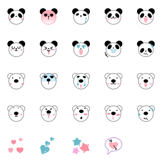[LINE絵文字]パンダしろくまの画像一覧