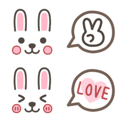 [LINE絵文字] シンプルでかわいいウサギの絵文字の画像