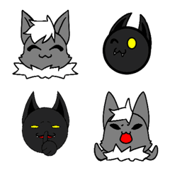 [LINE絵文字] Mr バットと猫のブラックの画像