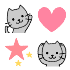 [LINE絵文字] かわいい灰色のねこ絵文字の画像