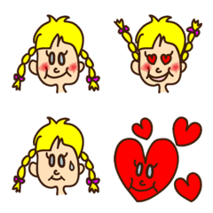アメリカンポップクレヨンガールの絵文字メイン画像
