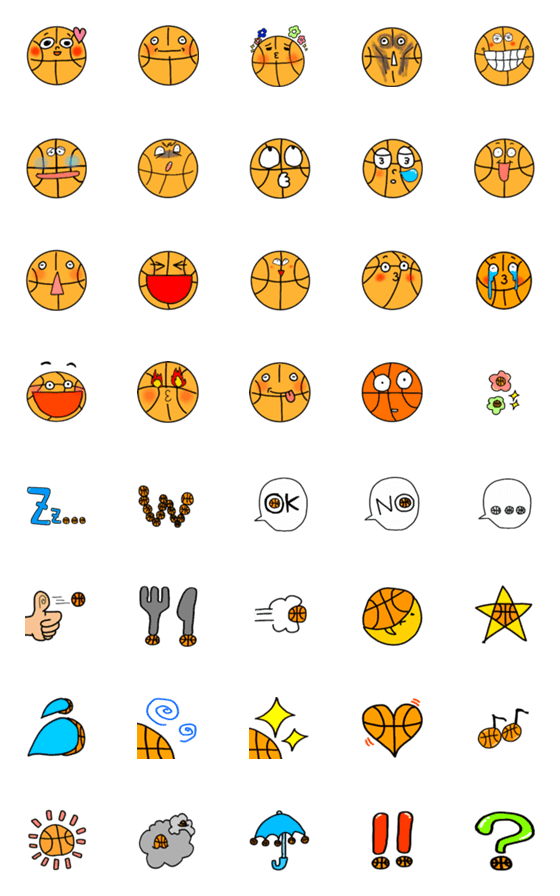[LINE絵文字]バスケ部の絵文字の画像一覧