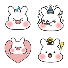 [LINE絵文字] Cute White Bunnyの画像