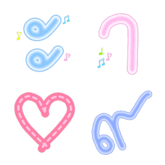 [LINE絵文字] Thai Vowel ＆ Number Pastel Melody Emojiの画像