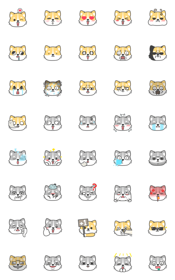 [LINE絵文字]Shibainu  Expression stickerの画像一覧