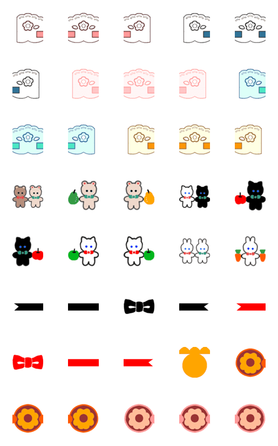 [LINE絵文字]レトロかわいい装飾絵文字の画像一覧