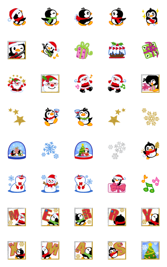 [LINE絵文字]リトルペンギンジジメリークリスマスの画像一覧