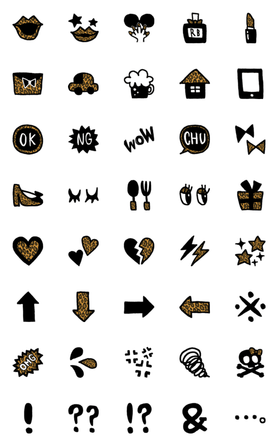 [LINE絵文字]レオパード＆ブラック記号の画像一覧