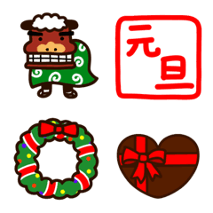 [LINE絵文字] クリスマス・お正月絵文字の画像