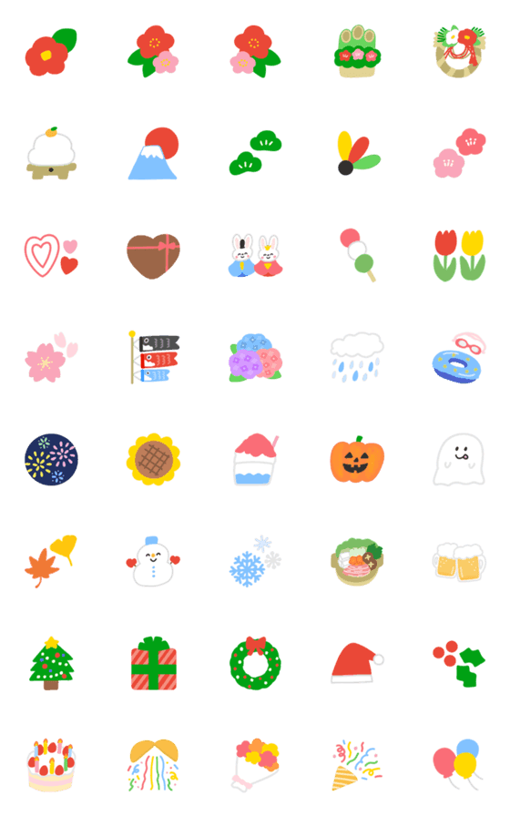 [LINE絵文字]毎年使える☆季節の絵文字の画像一覧