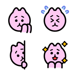 [LINE絵文字] ふきだしいぬの絵文字【ねこのかお】の画像