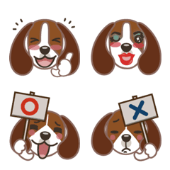 [LINE絵文字] ビーグル犬「きなこんぶ」絵文字の画像