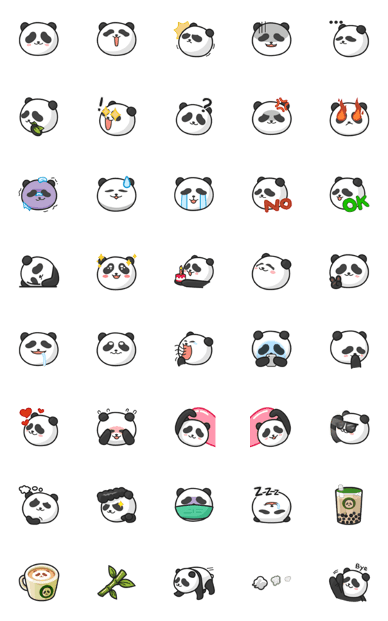 [LINE絵文字]Panda Yuan-Zai Emojiの画像一覧