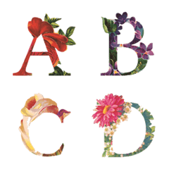 [LINE絵文字] 花文字 Flower Arrangement Fontの画像