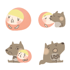 [LINE絵文字] My Little Girl and Your Big Wolfの画像