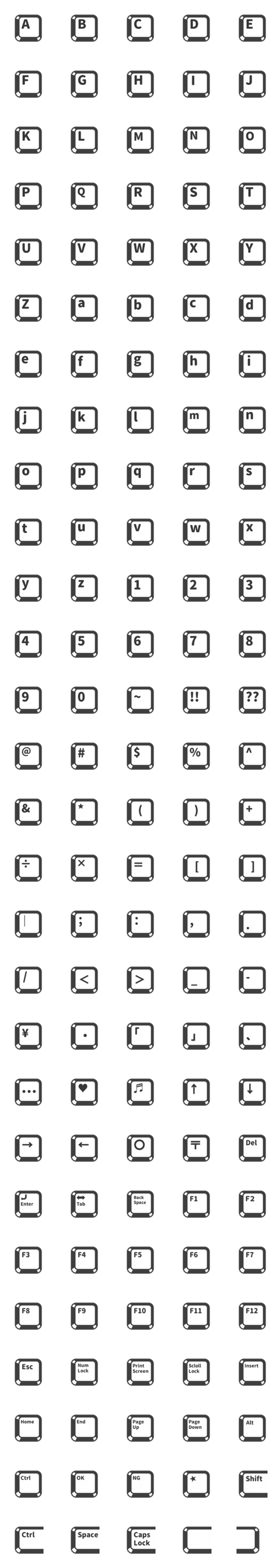 [LINE絵文字]Keyboard(キーボード) Accessoryの画像一覧