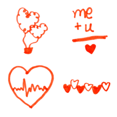 [LINE絵文字] Kid Drawn Heart V.2の画像