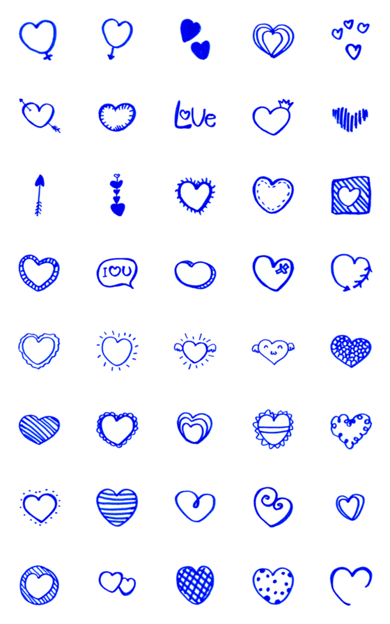 [LINE絵文字]Kid Drawn Heart V.4の画像一覧