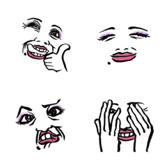 [LINE絵文字] 女顔リアクションの画像