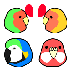 [LINE絵文字] インコ オウム 詰め合わせ 絵文字の画像