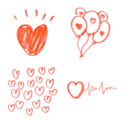 [LINE絵文字] Kid Drawn Heart V.9の画像