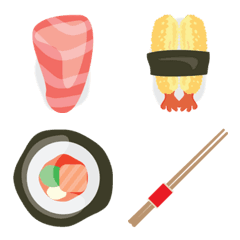 [LINE絵文字] おいしい寿司 emojiの画像