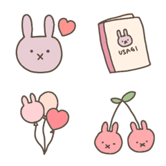 シンプルうさぎの絵文字セットの絵文字メイン画像