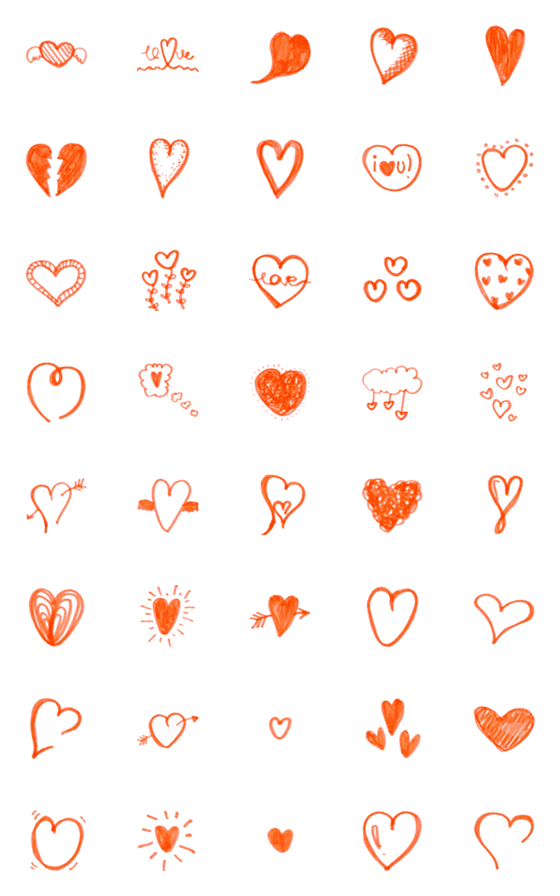 [LINE絵文字]Kid Drawn Heart V.12の画像一覧