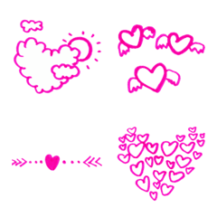 [LINE絵文字] Kid Drawn Heart V.13の画像