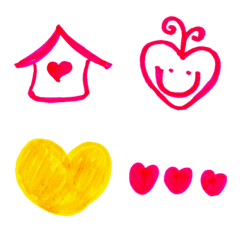 [LINE絵文字] Kid Drawn Heart V.15の画像