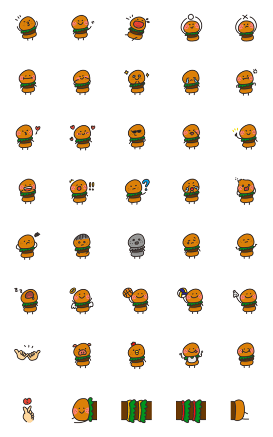 [LINE絵文字]Hamburger Expressionの画像一覧