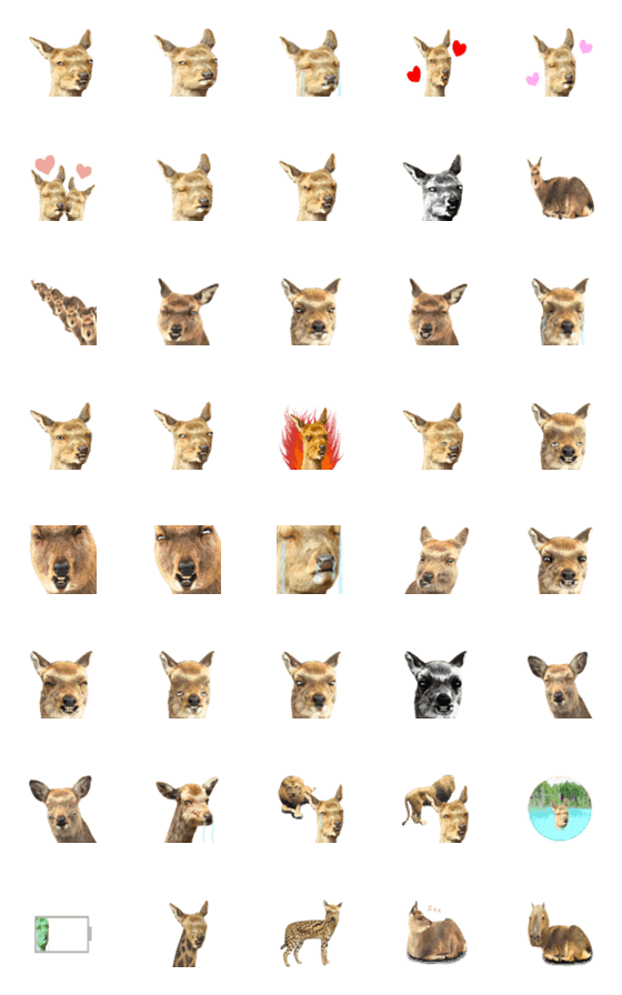 [LINE絵文字]鹿しか絵文字の画像一覧