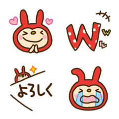 [LINE絵文字] リンゴうさぎ 絵文字の画像