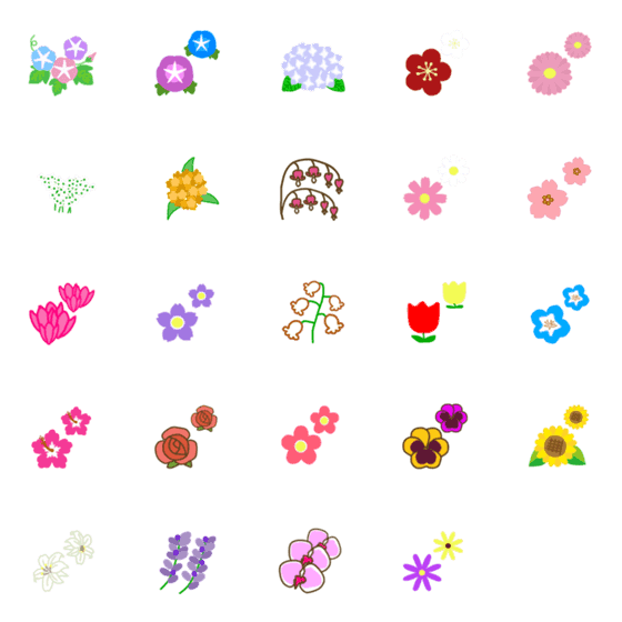 [LINE絵文字]色々、お花の絵文字の画像一覧