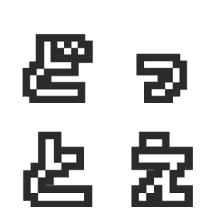 [LINE絵文字] レトロRPG風ドット絵文字（白）の画像