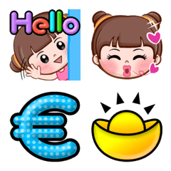 [LINE絵文字] Doudou girl Letter Emoji 3の画像