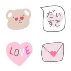 [LINE絵文字] 恋人に送る絵文字 パステル かわいいの画像