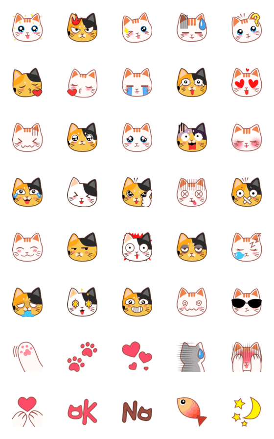 [LINE絵文字]猫でよく使われる絵文字の画像一覧