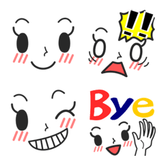[LINE絵文字] 会話で使おう！基本的な可愛い顔絵文字の画像