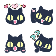 目がΦな黒猫の絵文字の絵文字メイン画像